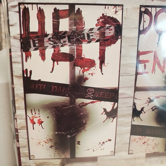 4 Halloween Window Decor Spooky Village Blood Splatter 39" Haunted Horror Lot - Picture 10 of 12